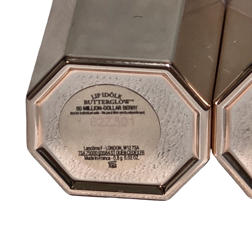 2 X Lancome L'Absolu Mademoiselle Shine Lipstick Rose Gold Berry Plum Hydrating - Picture 10 of 12